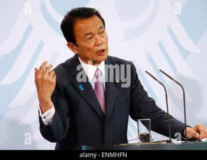 Taro Aso - Treffen der dt. Bundeskanzlerin Mit Dem Japanischen Premierminister Im Bundeskanzleramt, 5. Mai 2009, Berlin-Tiergarten. Stockfoto