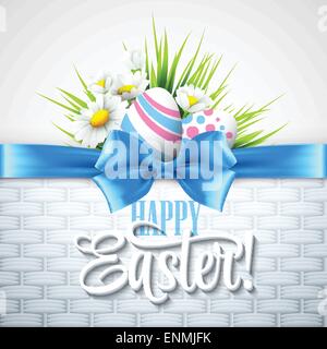 Ostergruß mit Eiern und Blumen. Vektor-illustration Stock Vektor