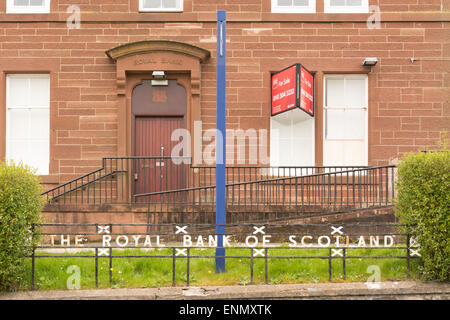 Die königliche Bank von Schottland, Drymen - Ländliche Zweig geschlossen und zum Verkauf Stockfoto