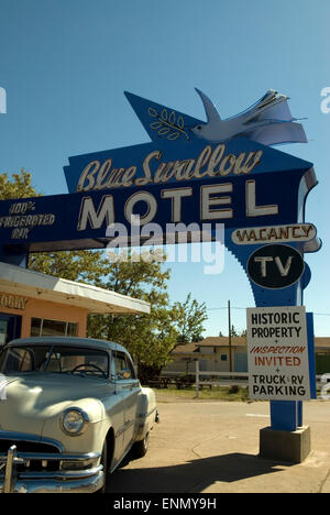 Blaue Schwalbe Motel Tucumcari New Mexico USA Stockfoto