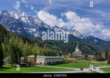 Schloss und Hotel Elmau ist der Ort für die G7-Treffen am 7. und 8. Juni 2015 in Bayern, Deutschland Stockfoto