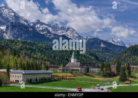 Schloss und Hotel Elmau ist der Ort für die G7-Treffen am 7. und 8. Juni 2015 in Bayern, Deutschland Stockfoto