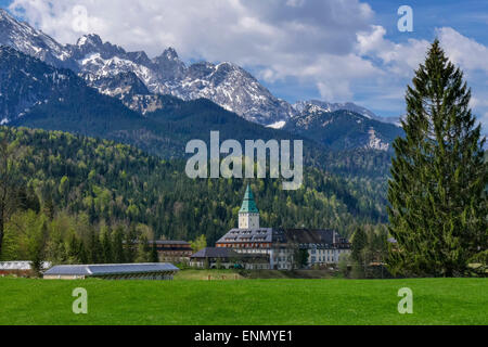 Schloss und Hotel Elmau ist der Ort für die G7-Treffen am 7. und 8. Juni 2015 in Bayern, Deutschland Stockfoto