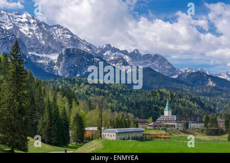 Schloss und Hotel Elmau ist der Ort für die G7-Treffen am 7. und 8. Juni 2015 in Bayern, Deutschland Stockfoto