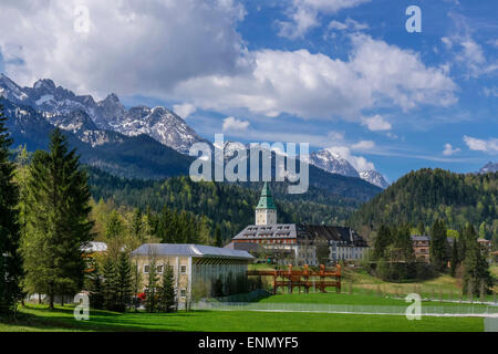 Schloss und Hotel Elmau ist der Ort für die G7-Treffen am 7. und 8. Juni 2015 in Bayern, Deutschland Stockfoto