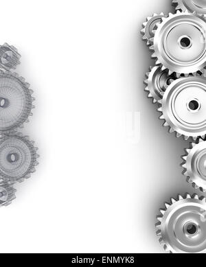 Getriebe-Hintergrund mit dem leeren Raum Stockfoto