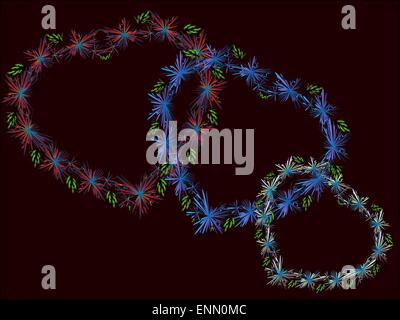 Herzen, Blumen und Pflanzen hergestellt. EPS10 Vektor-Illustration. Stock Vektor