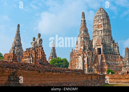 die alten Tempel Wat Chaiwatthanaram in Ayutthaya Stockfoto