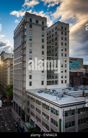 Ansichten von Gebäuden in Erle Straße in Portland, Oregon. Stockfoto