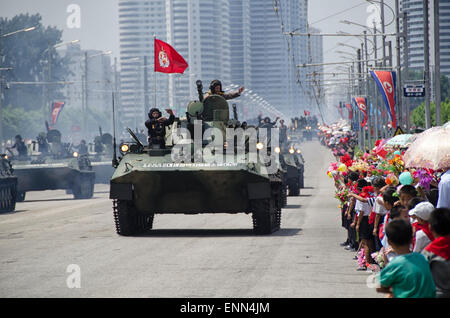 Militärparade in Pjöngjang, Nordkorea, Nordkorea am Tag des Sieges Stockfoto