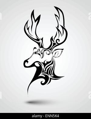 Hirsch Kopf tattoo Stock Vektor