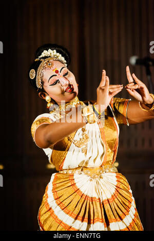 Traditionelle Kerala kulturelle Tanzshow (Kathakali) in Fort Kochi. Stockfoto