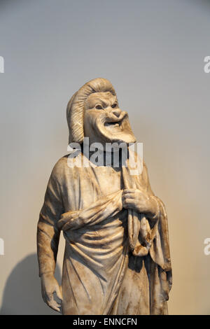 Marmorstatue eines Schauspielers. Roman, Kaiserzeit. 1. / 2. Jahrhundert n. Chr.. Alter Mann der Komödie. Metropolitan Museum. NY. USA. Stockfoto