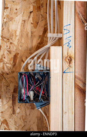 Neue Hausbau-Schaltkasten Stockfoto