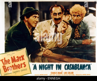 Eine Nacht in Casablanca, USA 1946 auch bekannt als: Eine Nacht in Casablanca, Regie: Archie Mayo, Monia: Chico, Harpo, Groucho Marx Stockfoto