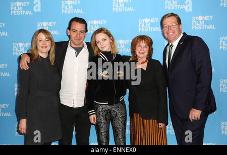 6. Mai 2015. L-R aus dem Film "Die Tochter", Nicole O'Donohue, Ewen Leslie, Odessa Young, Jan Chapman mit Minister Troy Grant. Stockfoto