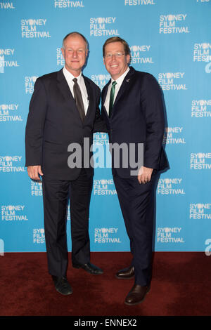 Sydney, Australien. 6. Mai 2015. 62. Sydney Film Festival starten, L-r: Lexus Deutschland CEO Sean Hanley und Minister Troy Grant. Stockfoto