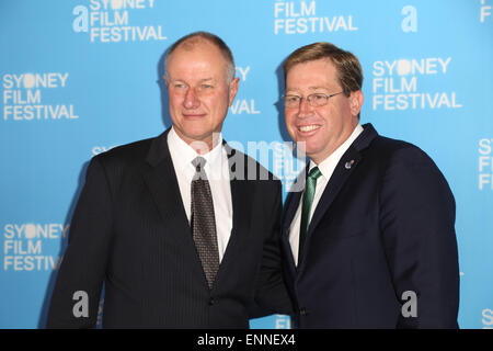 Sydney, Australien. 6. Mai 2015. 62. Sydney Film Festival starten, L-r: Lexus Deutschland CEO Sean Hanley und Minister Troy Grant. Stockfoto