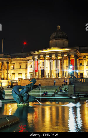 LONDON - 14. APRIL: Nationalgalerie Gebäude am Trafalgar Square am 14. April 2015 in London, Vereinigtes Königreich. 1824 gegründet. Stockfoto