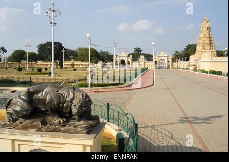 Sri Bhuvaneshwari Tempel in der Nähe von Mysore Palast auf Indien Stockfoto