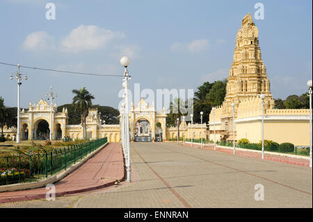 Sri Bhuvaneshwari Tempel in der Nähe von Mysore Palast auf Indien Stockfoto