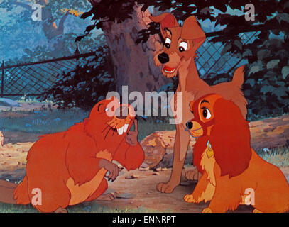 Die Lady und der Tramp, aka: Susi Und Strolch, USA 1955, Zeichentrickfilm, Regie: Helen Clyde Stockfoto