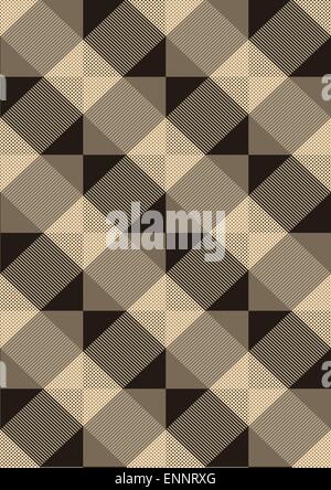 Gestreifte braune Rauten auf nahtlose Hintergrund Stock Vektor