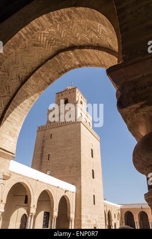 Die große Moschee, Kairouan, Tunesien. Stockfoto