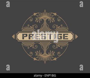 Vintage Logo Vorlage, Hotel, Restaurant, Geschäft oder Boutique Identität. Design mit Schnörkel-elegante Design-Elemente. Lizenzgebühren Stock Vektor