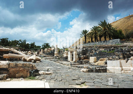 Ruinen der antiken Stadt Beit Shean, Israel Stockfoto