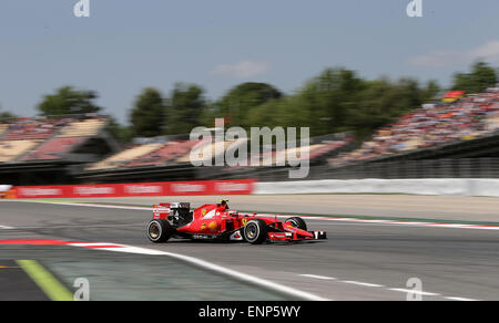 Barcelona, Spanien. 9. Mai 2015. KIMI RÄIKKÖNEN Finnlands und Scuderia Ferrari fährt während des Qualifyings die 2015 Formel 1 großer Preis von Spanien am Circuit de Catalunya in Barcelona, Spanien. Bildnachweis: James Gasperotti/ZUMA Draht/Alamy Live-Nachrichten Stockfoto