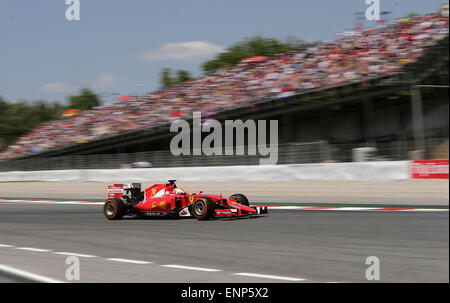 Barcelona, Spanien. 9. Mai 2015. SEBASTIAN VETTEL Deutschlands und Scuderia Ferrari fährt während des Qualifyings die 2015 Formel 1 großer Preis von Spanien am Circuit de Catalunya in Barcelona, Spanien. Bildnachweis: James Gasperotti/ZUMA Draht/Alamy Live-Nachrichten Stockfoto