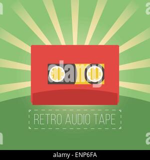 Retro-audio-Kassetten in flachen Stil Stock Vektor