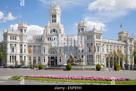 Kybele Palace / Palacio de Cibeles am Plaza de Cibeles in Madrid, Spanien Stockfoto