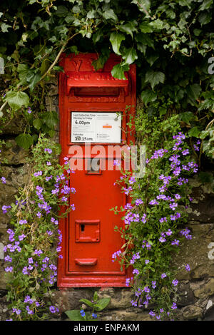 Viktorianische Wand Briefkasten in der kleinen schottischen Ortschaft Horndean in den Scottish Borders. Stockfoto