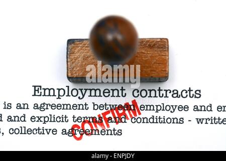 Arbeitsvertrag Stockfoto