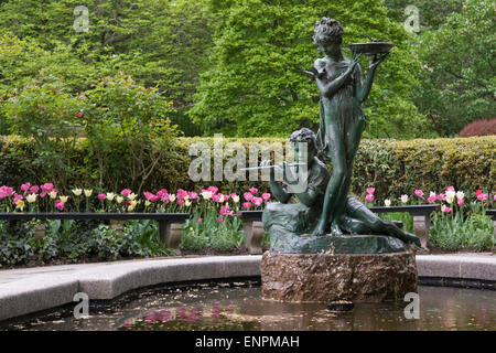 Secret Garden-Brunnen am Wintergarten im Central Park, New York Stockfoto