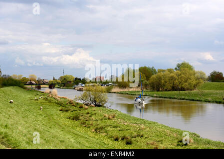 Am Fluss Pinnau Neuendeich, Deutschlands Stockfoto