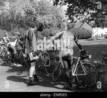 Fahrrad Tour Rest halt in Somerset Stockfoto