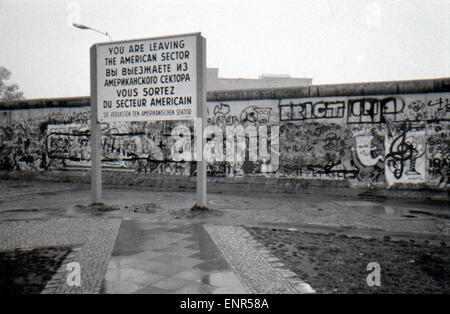 Oktober 1988 - BERLIN: die Berliner Mauer (Berliner Mauer) in Berlin-Tiergarten. Stockfoto