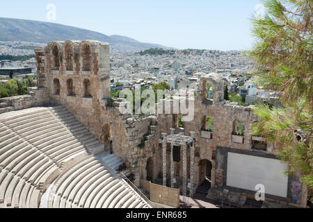 Odeon des Herodes Atticus am südwestlichen Hang der Akropolis von Athen Stockfoto