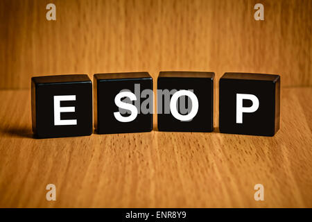 ESOP oder Mitarbeiter Stock-Option-Programmtext auf schwarzen block