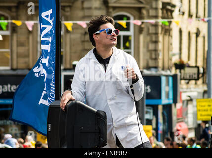 Inserenten bei Tour De France, Skipton, Vereinigtes Königreich. Stockfoto