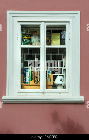 Bücher über das Fenster Stockfoto