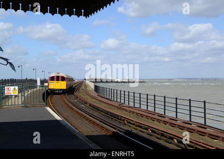 Ryde Pier Eisenbahn Zug Züge ehemaligen Londoner U-Bahn u-Bahn Isle Of Wight Stockfoto