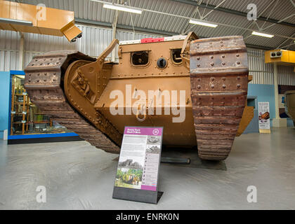 Schwere Mark V Tank im Panzermuseum in Bovington, England Stockfoto