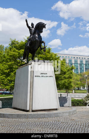 Libertador General José de San Martin Memorial Reiterstandbild - Washington, DC USA Stockfoto