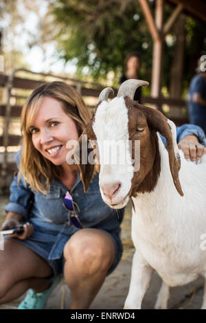 Farm Sanctuary in Acton, Kalifornien. Ein Bauernhof Tierschutzorganisation mit Heiligtümern in New York und Kalifornien. Stockfoto