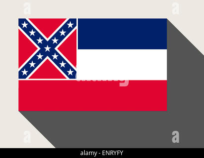 Amerikanischen Bundesstaat Mississippi Fahne in flachen Web-Design-Stil. Stockfoto