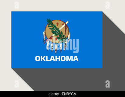 Amerikanischen Bundesstaat Oklahoma Flagge in flachen Web-Design-Stil. Stockfoto